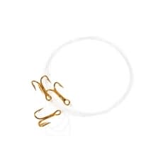 Lazer Sharp 2X Strong Fluorocarbon Snelled Treble Hook